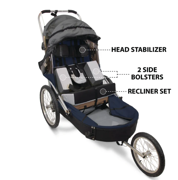 Wike Special Needs Large Bike Trailer (BLACK) - includes Stroller & Jogging Kit